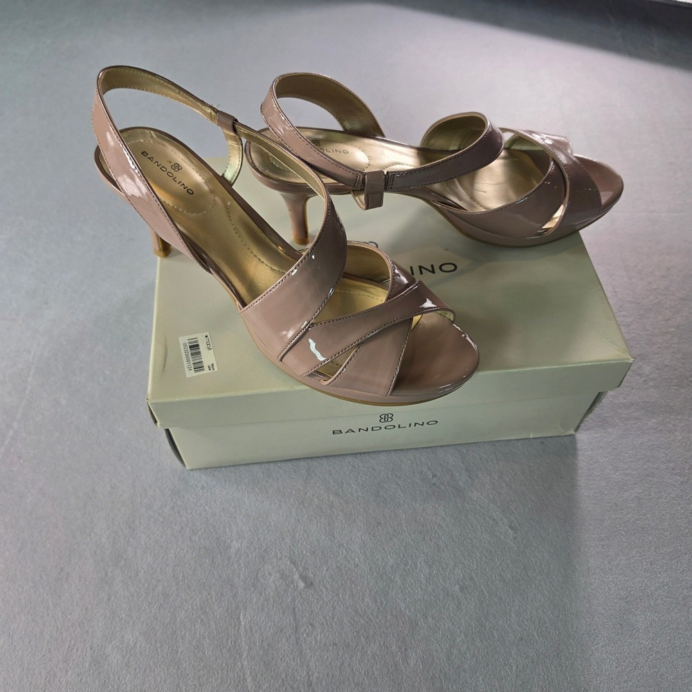 Bandolino Kenosha3 Pink Patent Slingback Kitten Heels Size 10M Coquette Chic